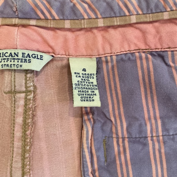 Vintage, pink striped, american eagle shorts, size 4 - Picture 4 of 4